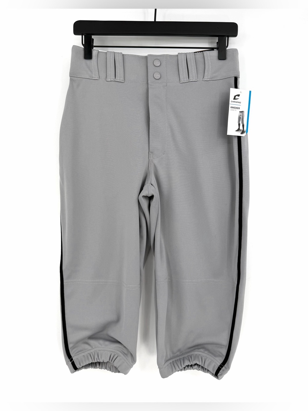 NWT CHAMPRO Loose Fit Knicker Baseball Pants Grey Adult S